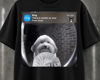 There Is Motion at Your Front Door Dog T Shirt, Doorbell Camera Meme Tee