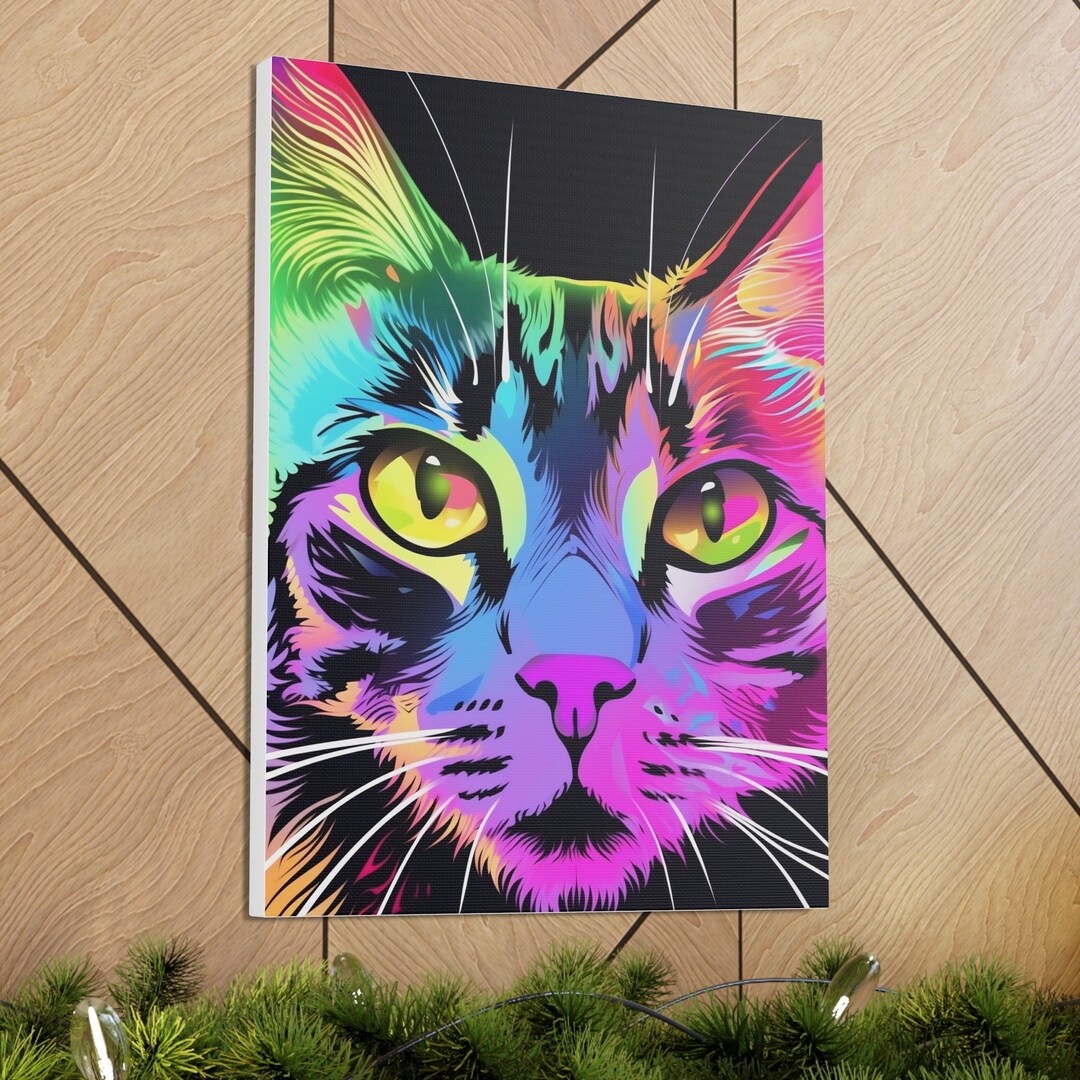 Rainbow Cat Canvas Paint Colorful Cat Wall Decor Pet Home Etsy rainbow-cat-canvas-paint-colorful-cat-wall-decor-pet-home-etsy