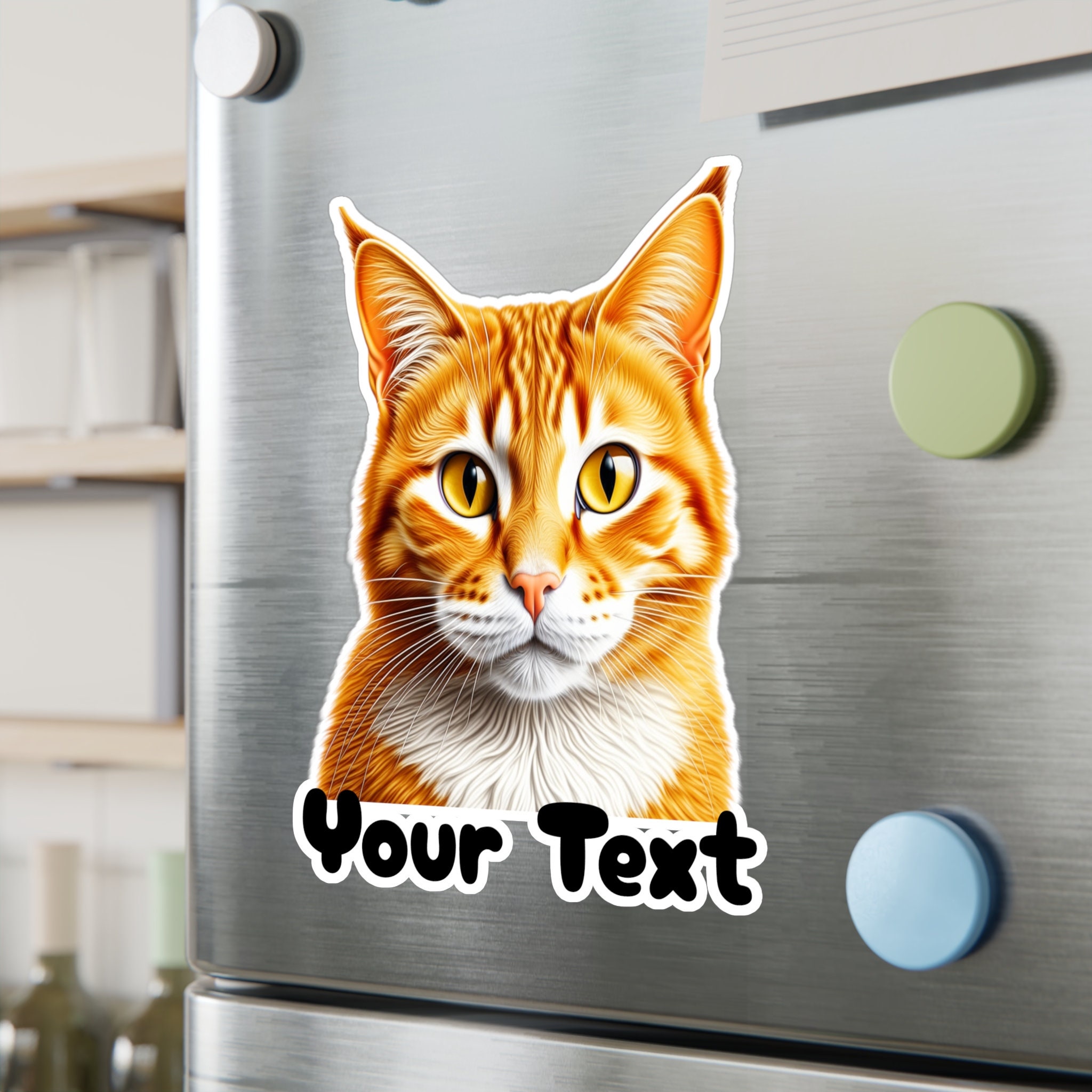 Custom Cat Vinyl Sticker, Cat Name Sticker, Cat Face Sticker, Cat Lover Sticker, Water Bottle Sticker, MacBook Sticker, iPhone Case Sticker