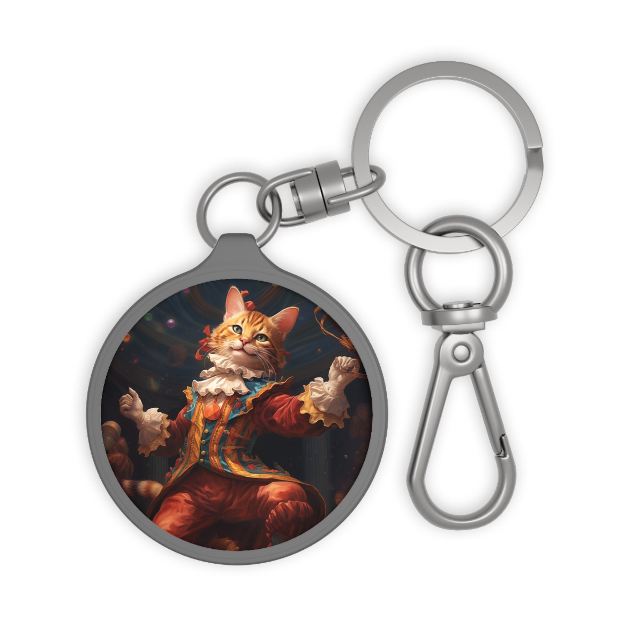 Jester Key Chain Jester Cat Keychain, Joker Cat Keychain, Funny Cat Keychain, Circus Cat ...