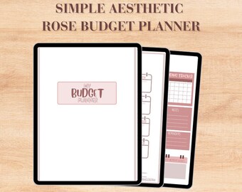 Simple pink budget planner, yearly, monthly, undated, hyperlinked Budget Planner