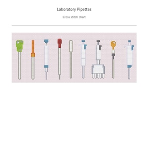 Laboratory Pipette Cross Stitch Pattern - Science Cross Stitch Patterns- Science Gift - STEM Gift - Scientist Cross Stitch