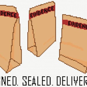 Crime Scene Evidence - Digital Cross Stitch Pattern - Forensic Science - Evidence Collection - Full Pattern - Forensic Science Gift