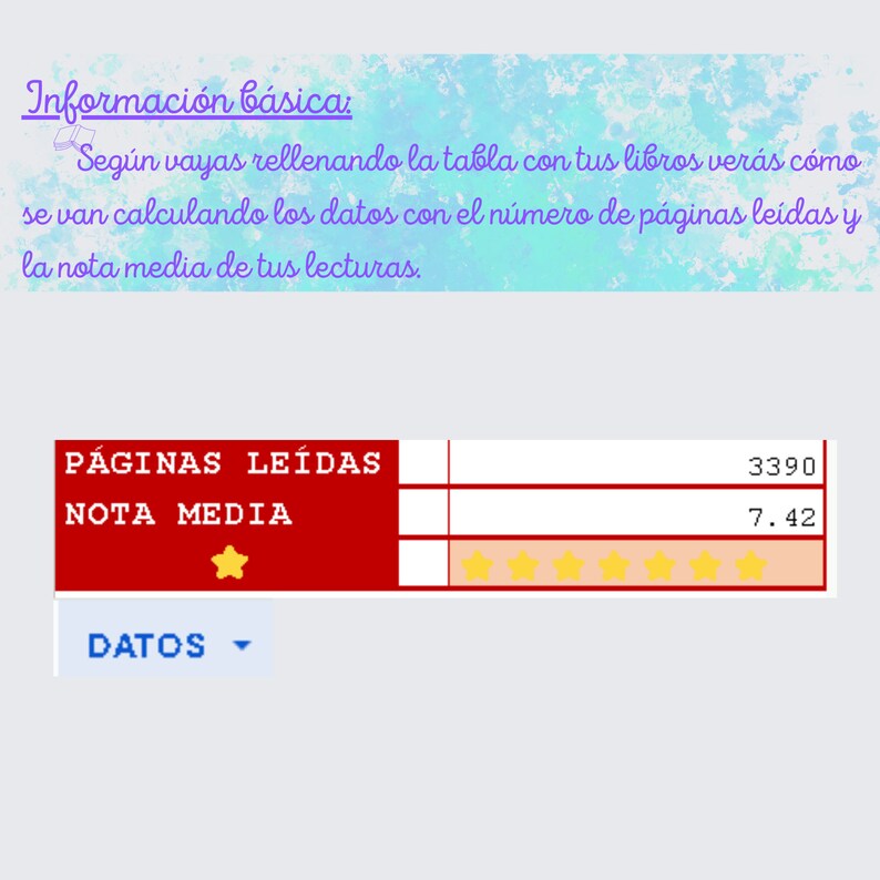 Reading Spreadsheet Template in Spanish in Pink, Organize and Analyze