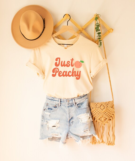 Sweet As A Georgia Peach T Shirt With Bright Peach Graphic Sweet As A Georgia Peach T Shirt With Bright Peach Graphic