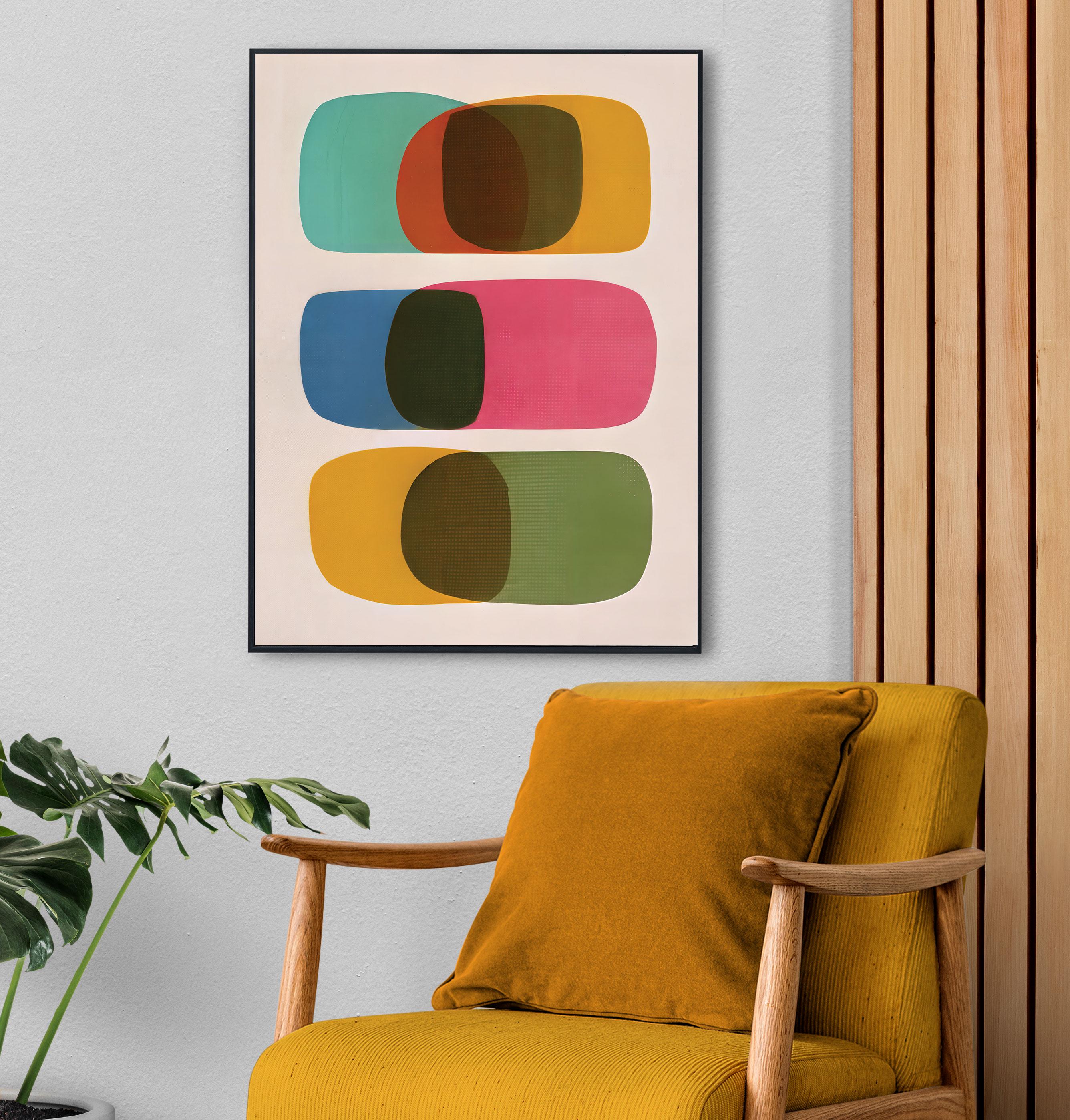 Mid Century Modern Color Block Print – Contemporary Abstract Wall Art ...