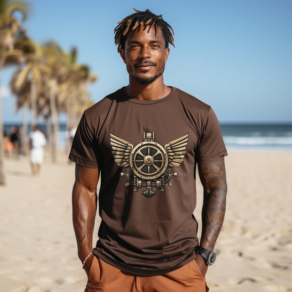 Steampunk T-Shirt Motor, Geschenke für Männer und Frauen