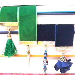 Handmade bookmarks in books