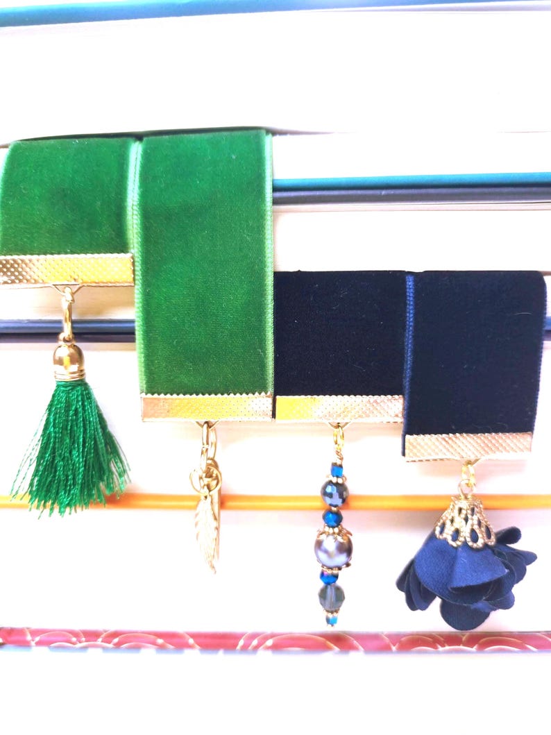 Handmade bookmarks in books
