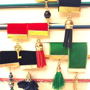 Handmade bookmarks in books