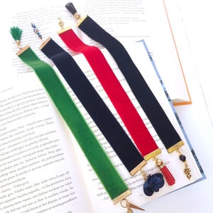 Handmade bookmarks on books