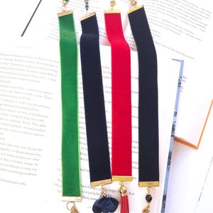 Handmade bookmarks on books