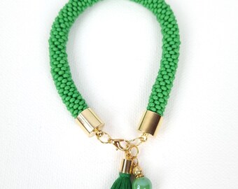 Lot De 15 Bracelets Perles De Rocaille Verts - Style Bohème, Neufs Avec étiquettes