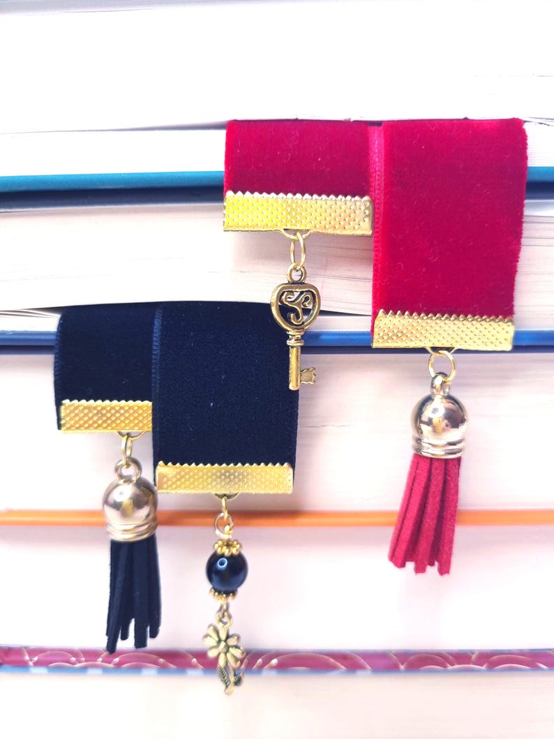 Handmade bookmarks in books