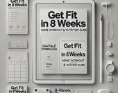 8-Week Home Workout Meal Plan PDF  Fitness Nutrition Guide for Weight Loss or Muscle Gain Digital Download