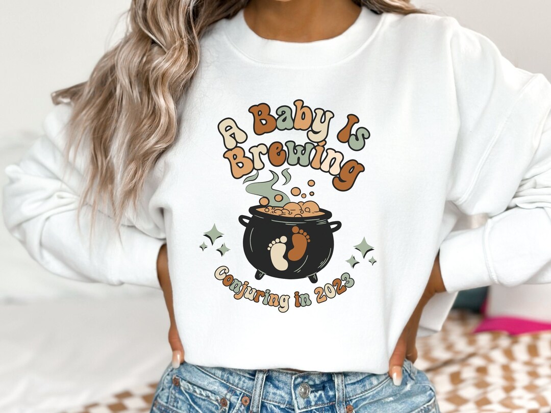 Custom Cauldron Halloween Pregnancy Announcement Jumper Etsy