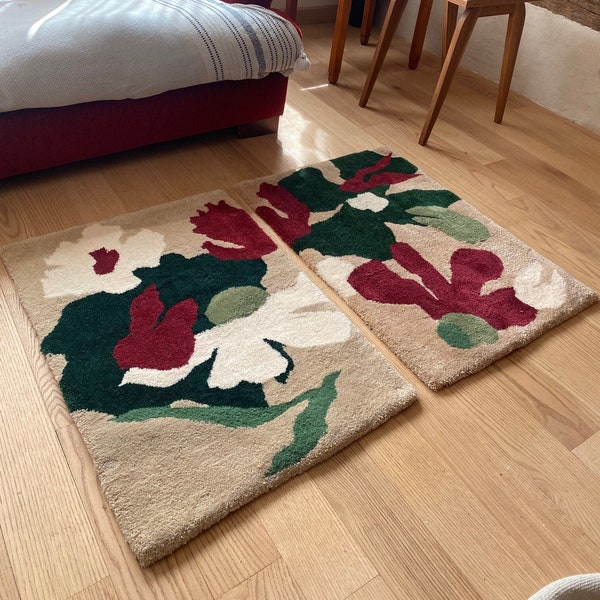 Tapis floral - Descente de lit