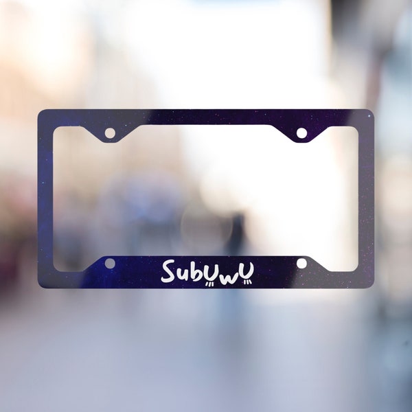 SubUwU Metal License Plate Frame - Cute and Playful Plate Frame for Car Enthusiasts