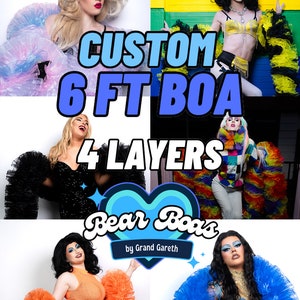 Organza Boa - 6 Ft CUSTOM ORDER, 4 LAYERS (Vegan, Fluffy) Cabaret - Burlesque - Drag Queen