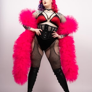 Hot Pink Tulle Boa (Vegan, Fluffy) - Cabaret - Burlesque - Drag Queen - Boudoir