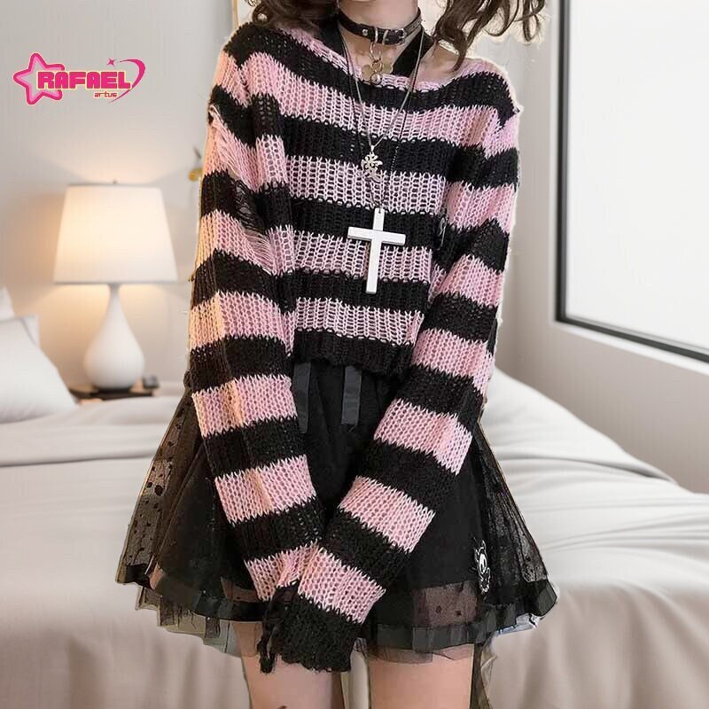 Frayed striped hotsell sweater