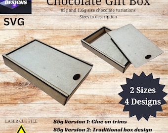 Chocolate Gift Box 3mm MDF SVG Laser Cut File Digital Item