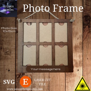 6 Photo Frame MDF Laser Cut SVG Digital File