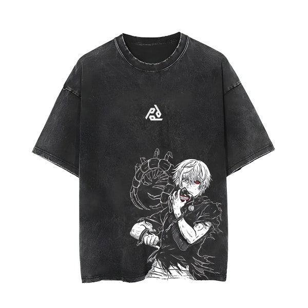 Tokyo Ghoul Shirt - Anime High Quality shirt - Kaneki Ken Ghoul shirt , Vintage acid wash shirt