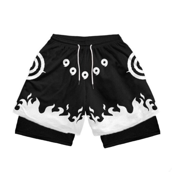 Pantalones cortos de anime - Pantalones cortos de gimnasio de malla