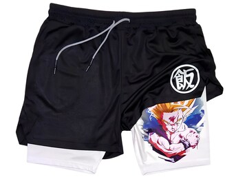 Shorts de malla Gym 2 en 1 - Shorts de inspiración anime