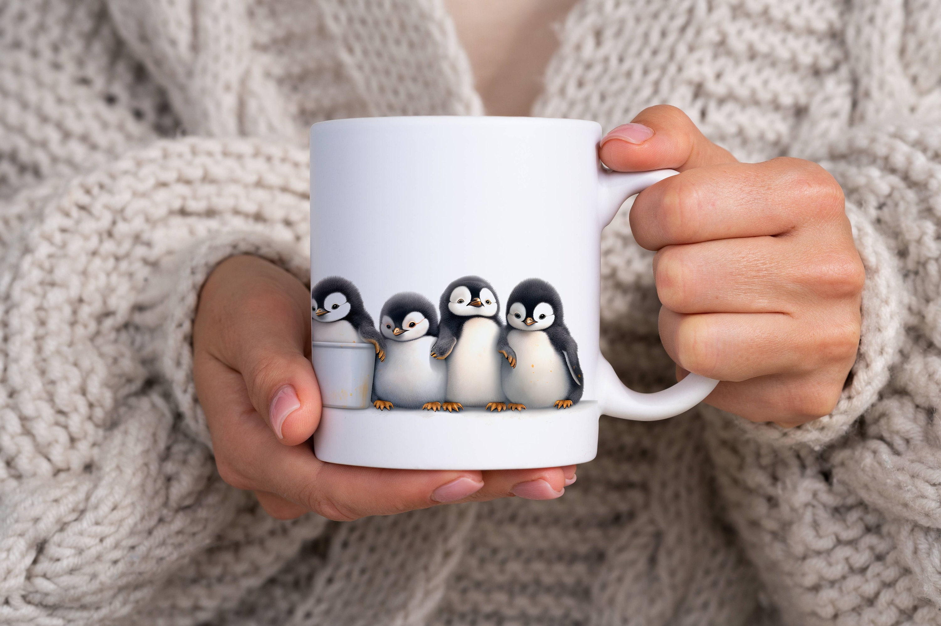 Customizable Handmade Ceramic Penguin Mug - Custom Order - Custom Cute  Animal Coffee Cup Gift - Cute Penguin - Ice Field - Americano