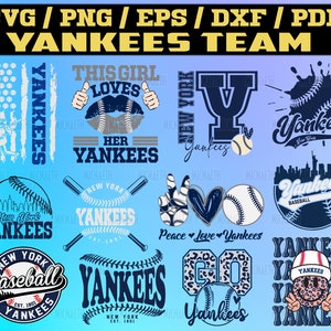 New York Yankees Team Svg, Dxf, Eps, Png, Clipart, Silhouette and Cutf