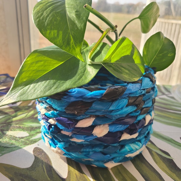 Upcycled plastic basket- Small