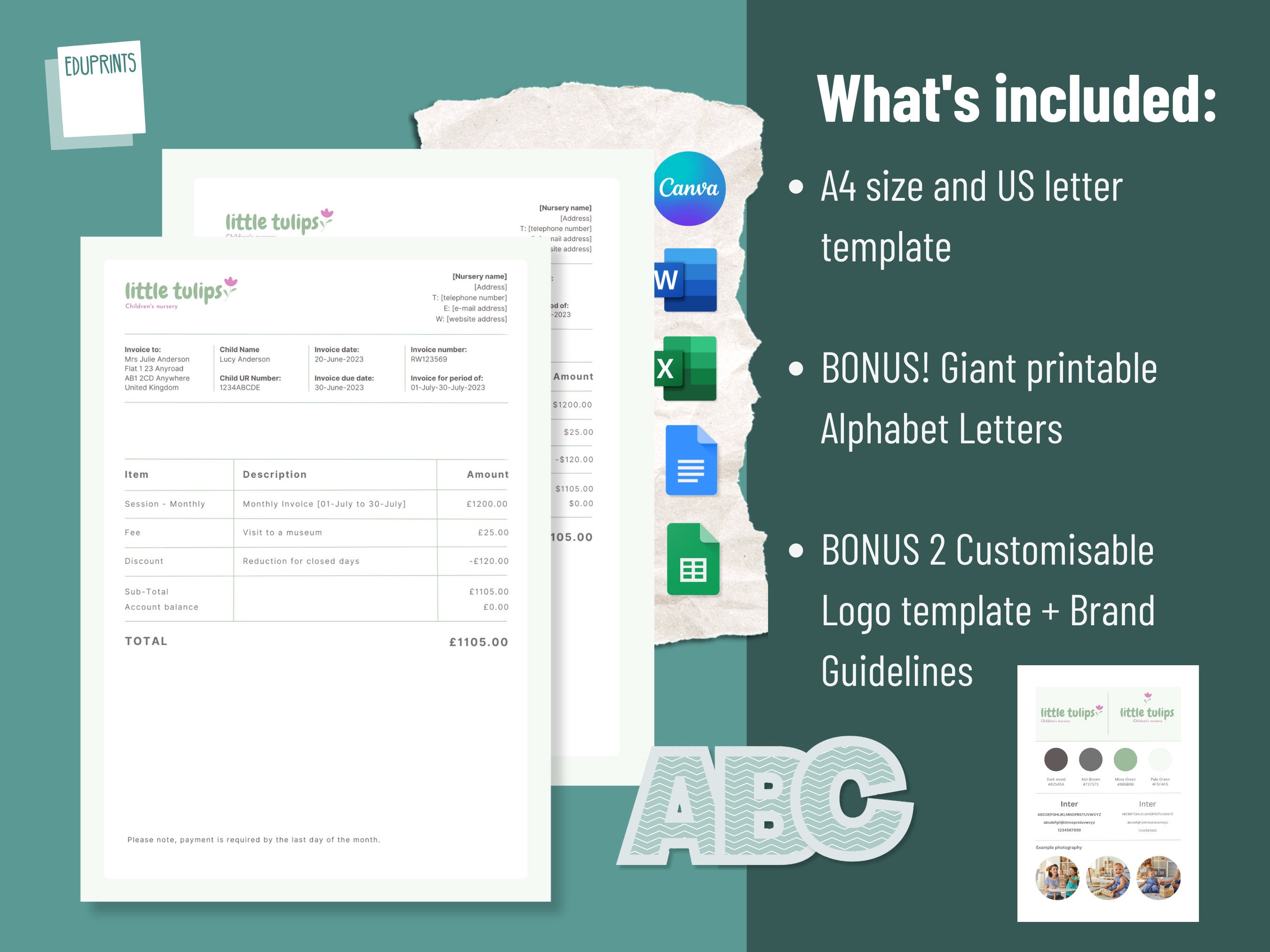 Google Sheets Babysitting Invoice with Auto-Calculations