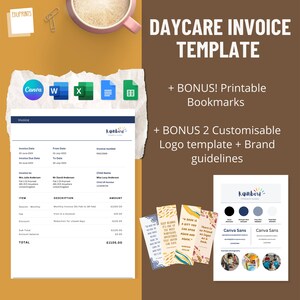ブルーデイケア請求書テンプレート | Canva、Microsoft Word、Microsoft Excel、Google Docs、Google Sheets テンプレートの領収書テンプレート