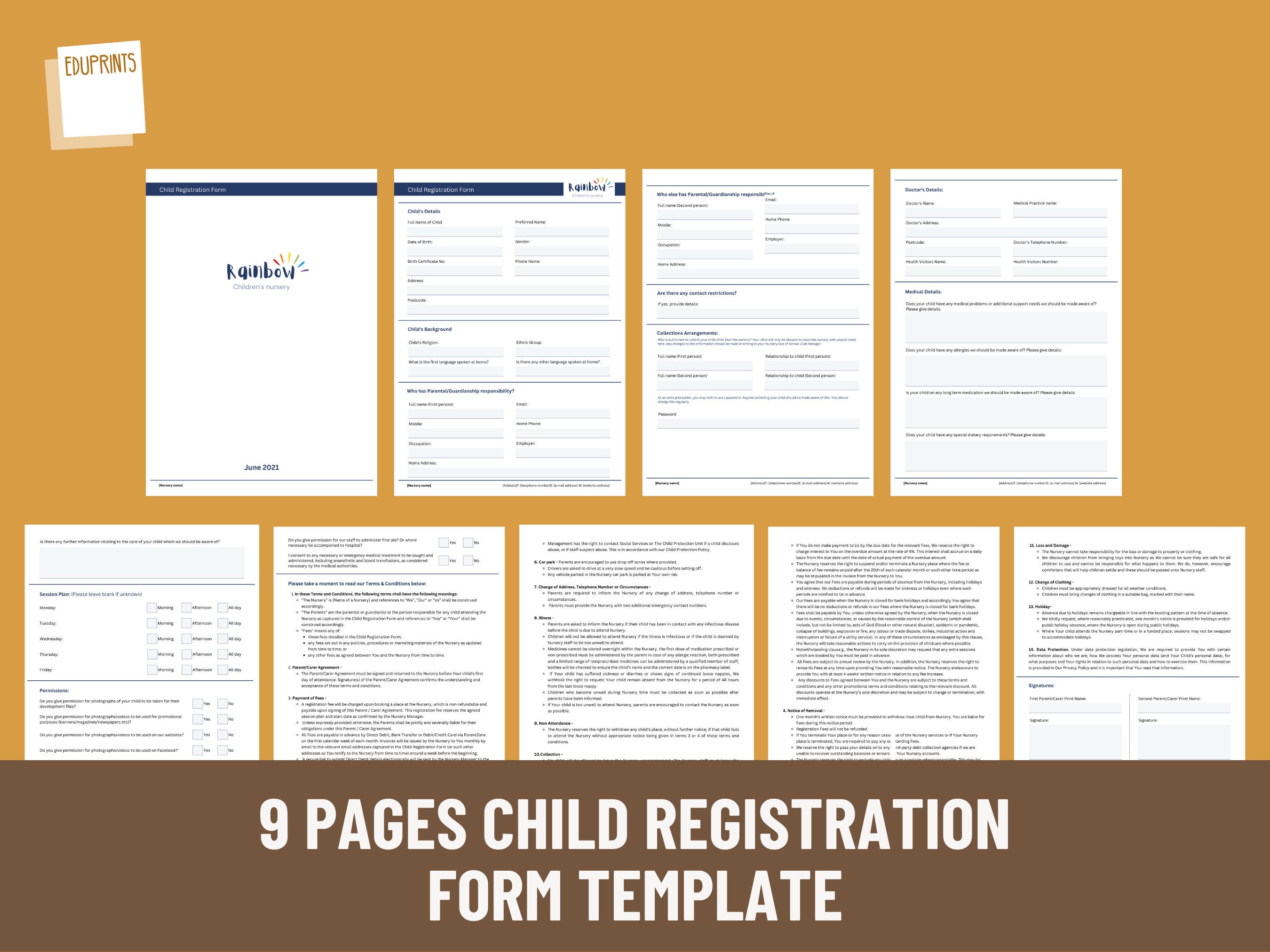 Childcare Registration Form Template: Editable Canva, Word, Google Docs ...