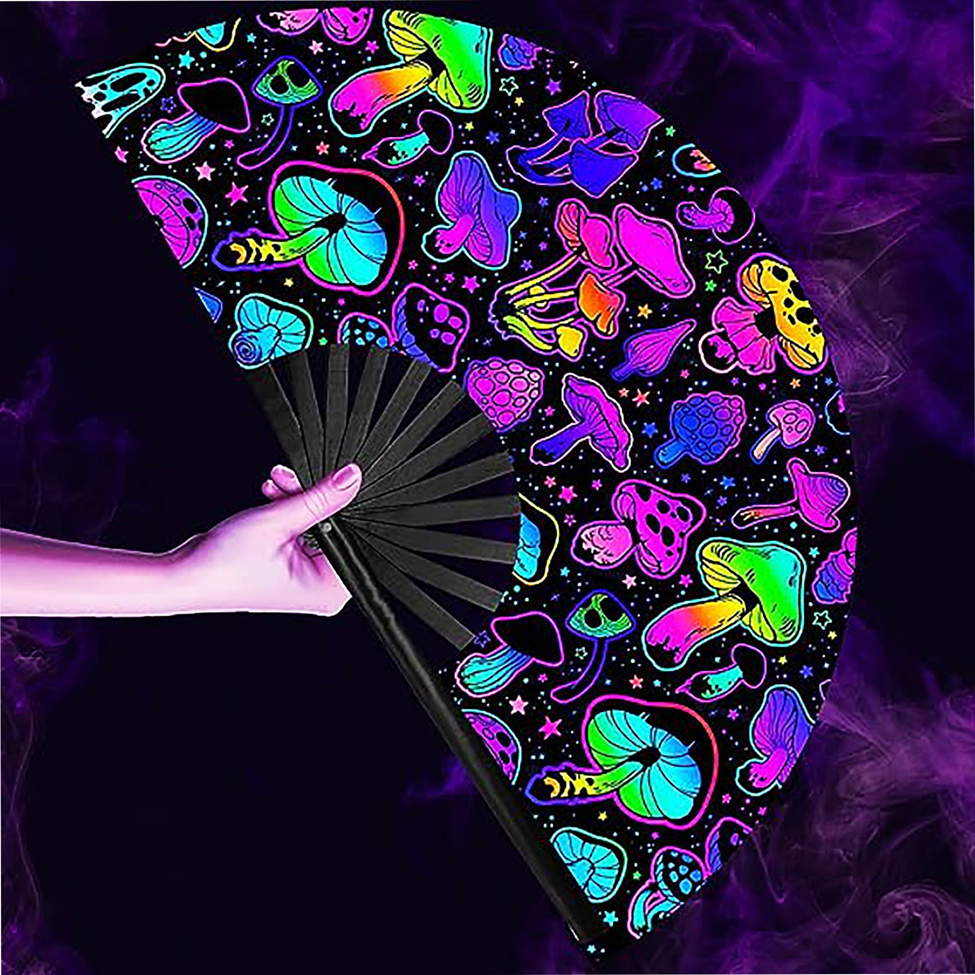 31 Pieces Glow Neon Party Supplies UV Reactive Set Fluorescent Hanging  Paper Fan