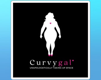 Calcomanía de amor propio Curvygal: Ocupando pegatinas cuadradas espaciales - ¡varios tamaños!