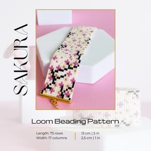 Loom Bracelet, Miyuki, Bead Loom, Bracelet Pattern, Seed Bead Bracelet - Sakura Miyuki Bracelet