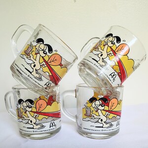 Garfield and Odie 1978 McDonald&#39;s Glass Mug by Jim Davis set of 4.