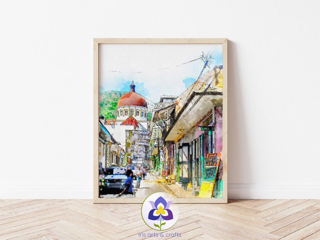 Cap Haitien Watercolor Art Print Caribbean Travel Home Decor digital cap-haitien-watercolor-art-print-caribbean-travel-home-decor-digital