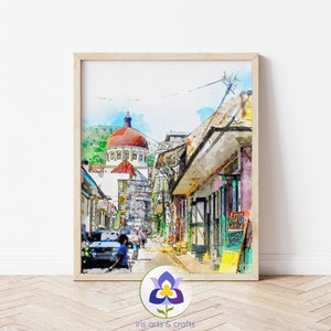 Imprimible Cap Haitien Haití Descarga instantánea Acuarela Boceto Arte caribeño Centroamérica Decoración del hogar Arte de la pared Arte de viaje Impresión digital