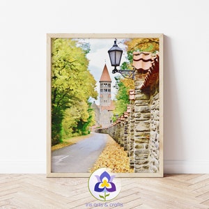 Abbaye de Clervaux, Abtei von Clervaux, Luxemburg, Abtei von Clervaux, druckbare Reisekunst, Wohndekor, Europa Poster