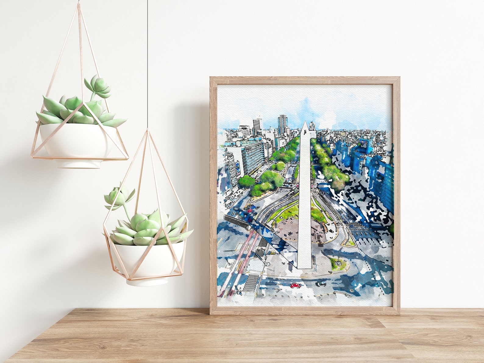 Printable Buenos Aires Argentina Obelisk, Watercolor Instant Download ...
