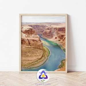 Horseshoe Bend Arizona Watercolor Painting, Grand Canyon Poster, Printable Wall Art, Instant Download Home Decor