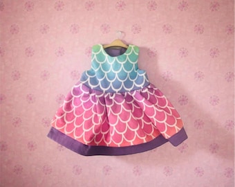 Rainbow Mermaid Scale Doll Dress | 18 Inch Doll Clothes | Fits American Girl Dolls