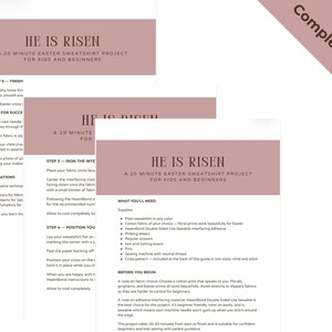 Molde para costurar moletom com cruz "Ele Ressuscitou" – Artesanato de Páscoa para crianças iniciantes (Download em PDF)