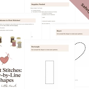 Kids Sewing Project PDF | Beginner Sewing Pattern, Learn Simple Shapes (Digital Download)