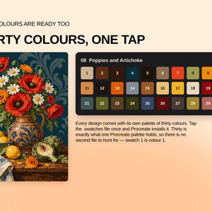 20 Flower Still Life Color by Number, Detailed Procreate Painting Pages (Digital Download) image 11