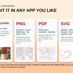 20 Flower Still Life Color by Number, Detailed Procreate Painting Pages (Digital Download) image 13
